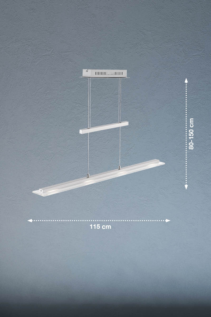 Fischer & Honsel LED Pendelleuchte Tenso TW 115 cm nickelfarben