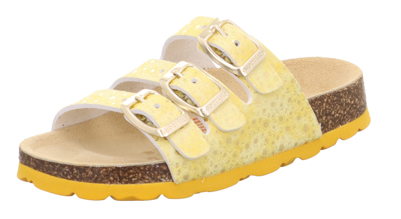 FUSSBETTPANTOFFEL - Gelb Pantoffel mit Schnalle