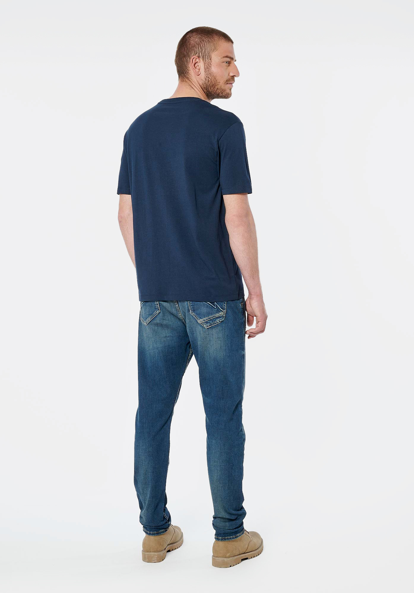 BRYZO  T-shirt bleu marine homme 100% coton
