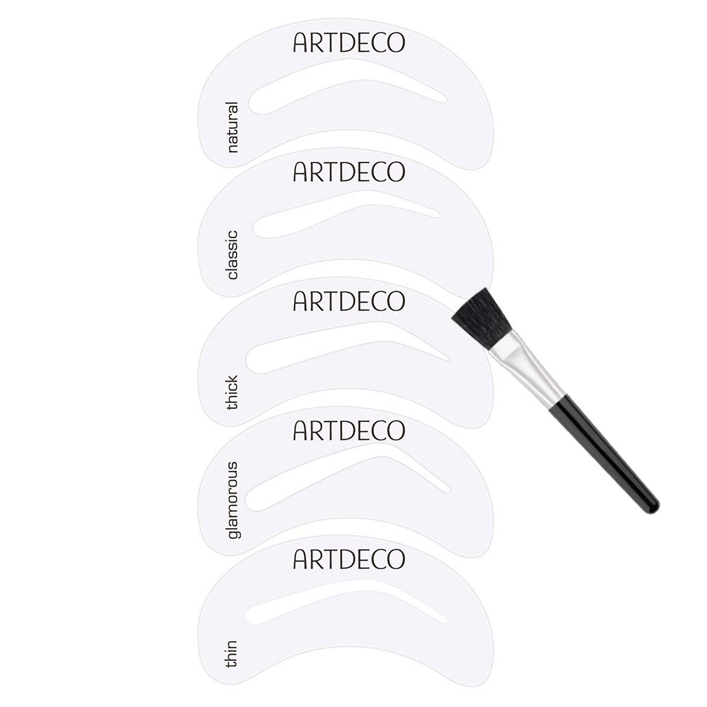 artdeco EYEBROW STENCILS + BRUSH APPLICATEUR (5POCHOIRS) Set pour une mise en forme parfaite dessourcils
