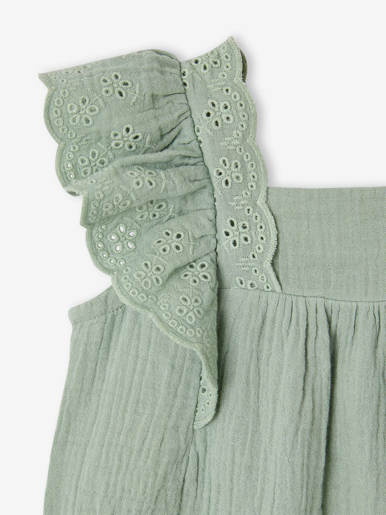 Vertbaudet Mädchen Baby Sommer-Overall - salbeigrün