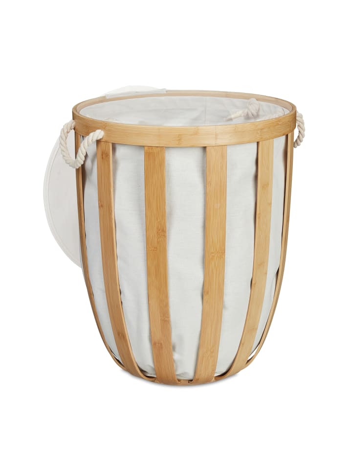 relaxdays Wäschekorb in Natur/ Beige - (H)55 x Ø 45 cm günstig kaufen onesize