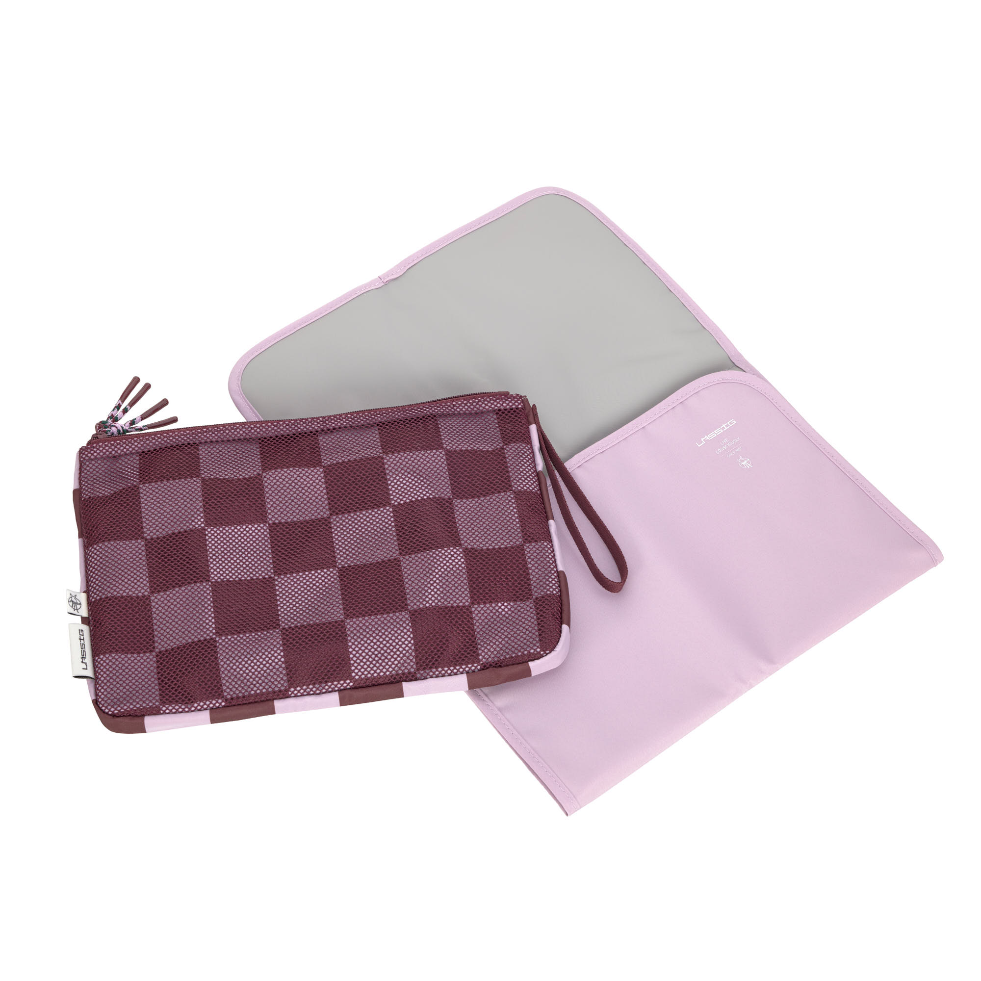 Windeltasche - Clutch, Tiefrot Lavendel