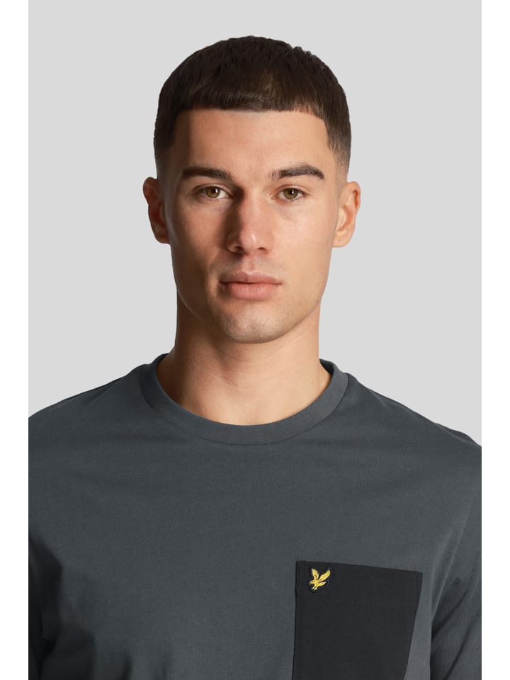 Lyle & Scott T-Shirt in Grafitgrau/Dunkelschwarz günstig kaufen