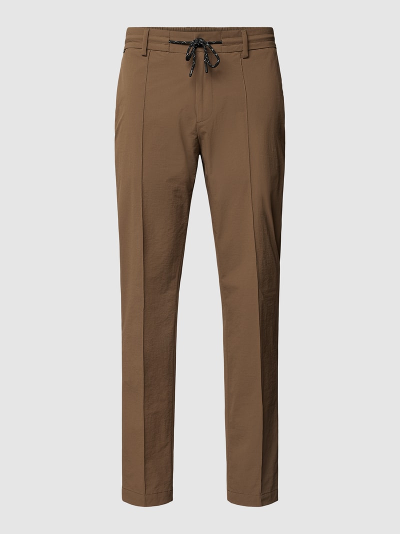 Stoffhose mit Ziernähten Modell 'Genius' in mittelbraun