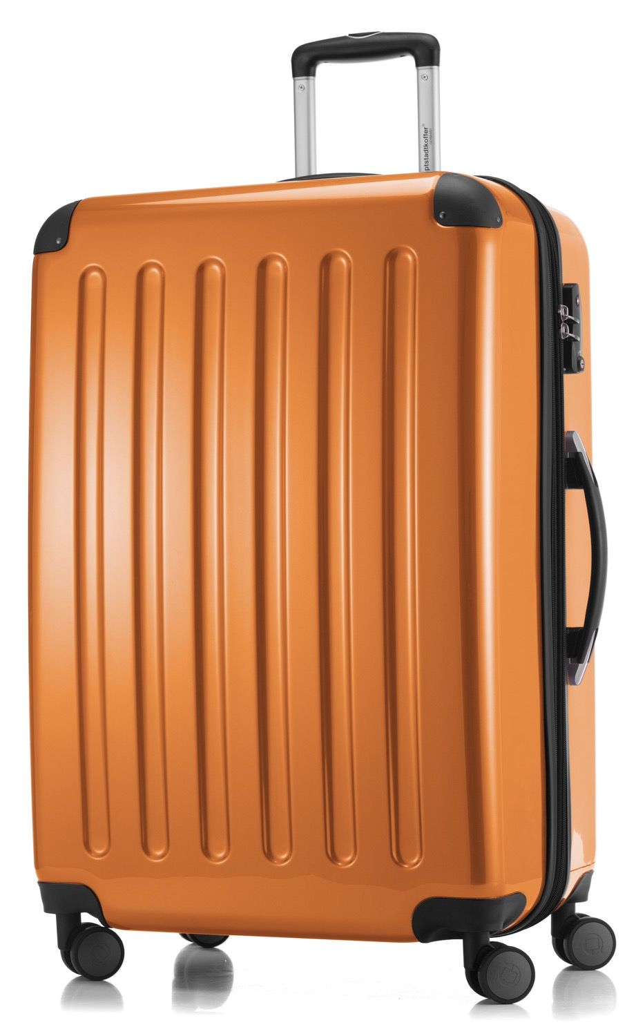 Alex - hand luggage hard shell black glossy, TSA, 55 cm, 42 liters