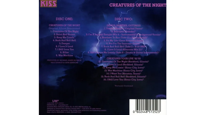 Creatures Of The Night 40th (Deluxe De Ver 2CD)