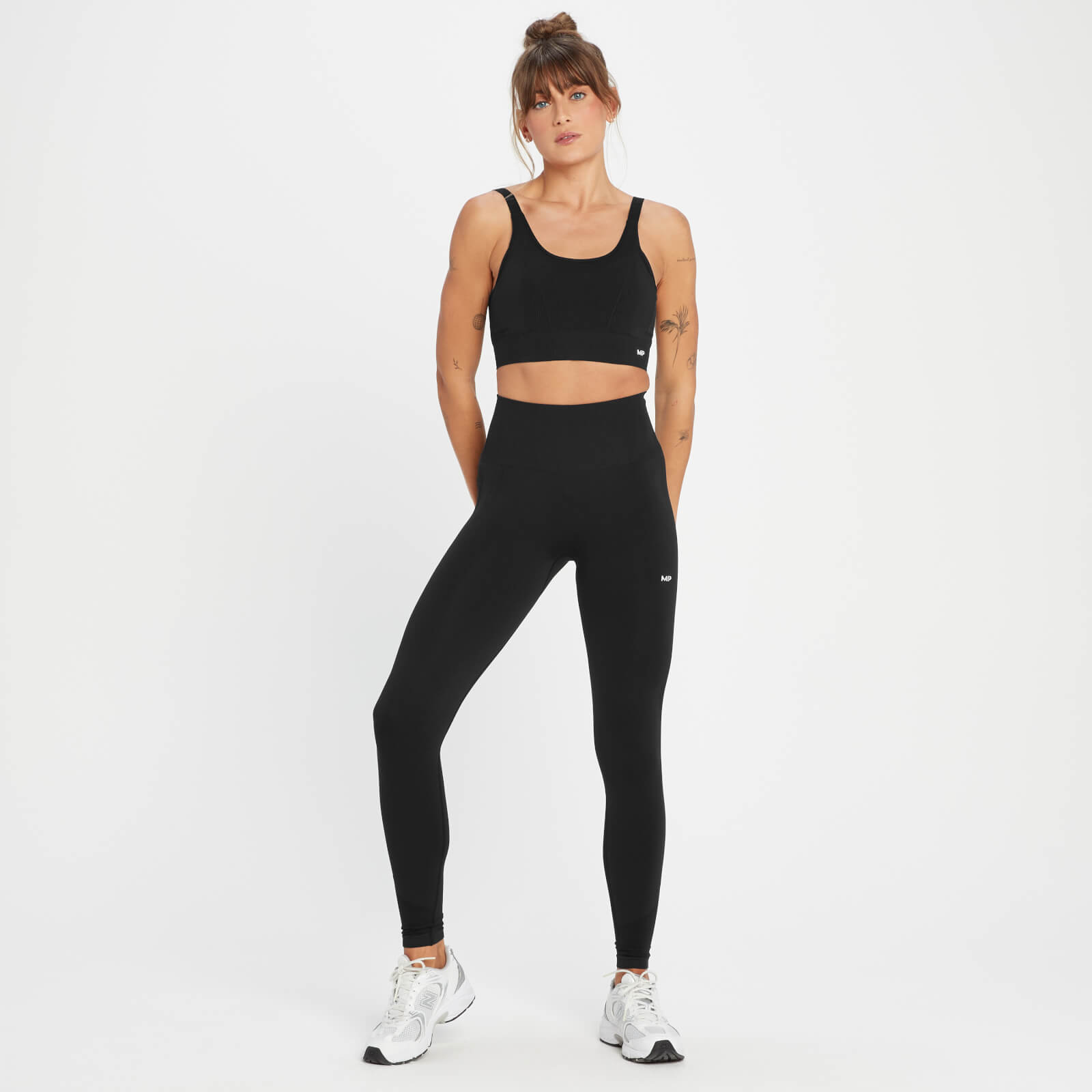 Brassière de sport sans coutures MP Tempo Tonal pour femmes – Noir