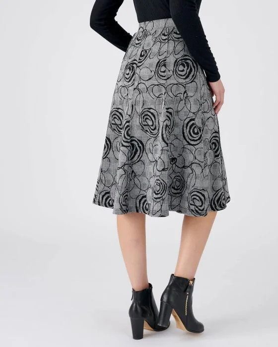 Jupe évasée maille jacquard