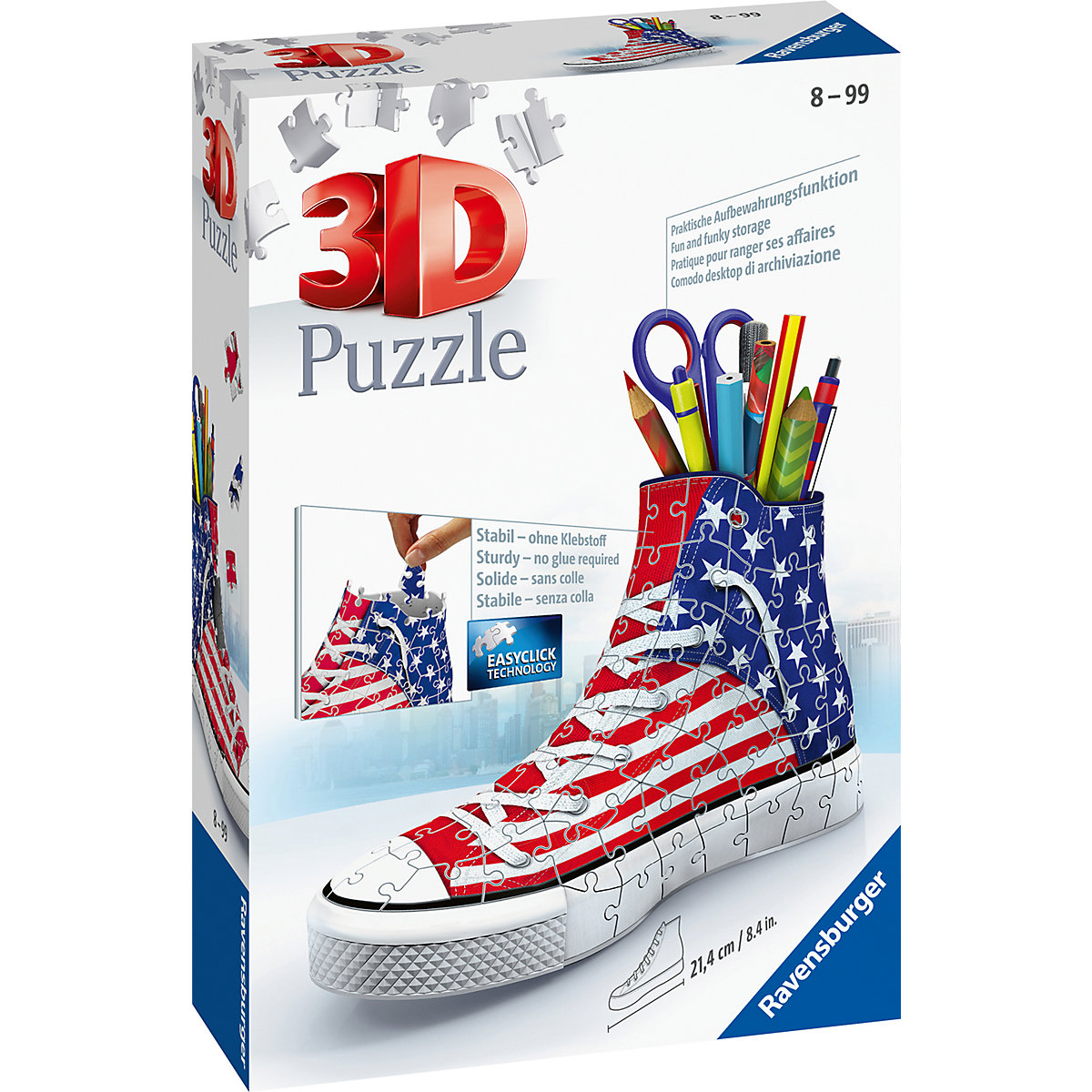 3D-Puzzle Sneaker Utensilo, H12 cm, 108 Teile, American Style