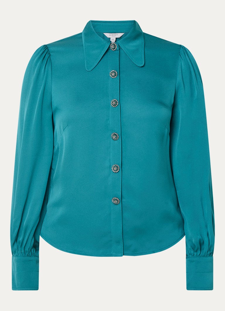 L.K.Bennett  Sonya blouse met sierknopen en pofmouw