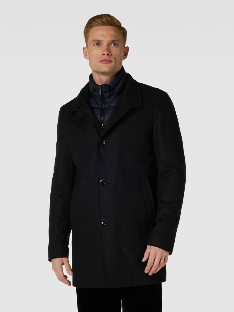 Mantel mit Stehkragen Modell 'Finlay' in schwarz