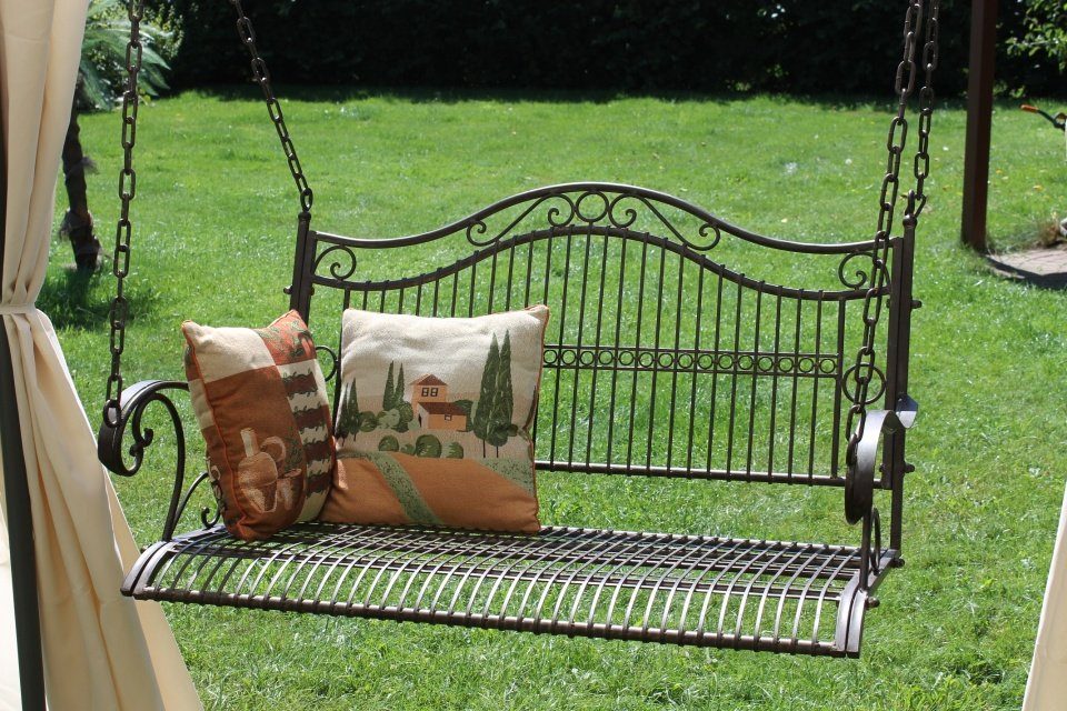 DanDiBo Hollywoodschaukel Hängebank Metall Garten 82505 Schaukel mit Ketten Gartenschaukel Baumschaukel Bank Hollywoodschaukel Schaukelbank