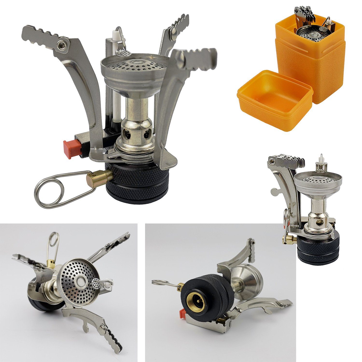 MDHAND Gaskocher Geschirr-Set Tragbar Kochgeschirr Topf Kocher Set,Aluminium, (15-St), mit Faltender Löffel Gabel Cutter Cup für 2 bis 3 Personen
