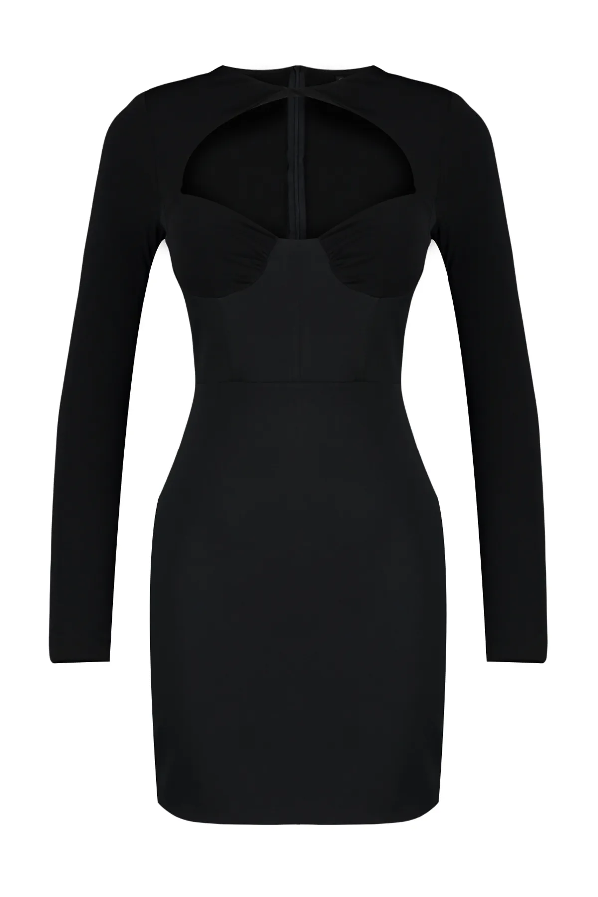 Trendyol Collection  Schwarzes, tailliertes, gewebtes, elegantes Abendkleid TPRAW24EL00202