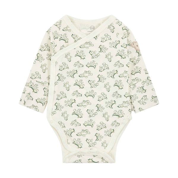 Wickelbody langarm, beige für Jungs