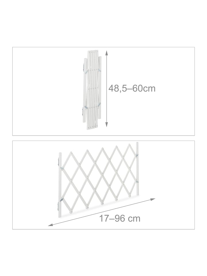 relaxdays Hundeabsperrgitter in Weiß - (B)96 x (H)48,5 cm günstig kaufen onesize