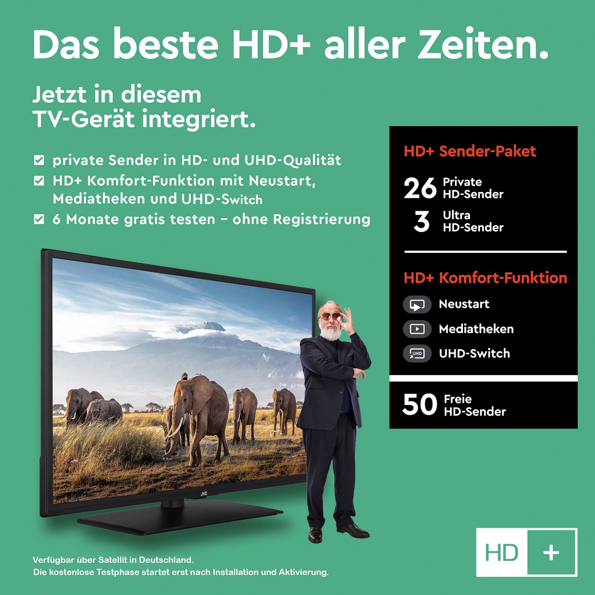 JVC LT-32VH5157 LED-Fernseher (80 cm/32 Zoll, HD ready, Smart-TV)