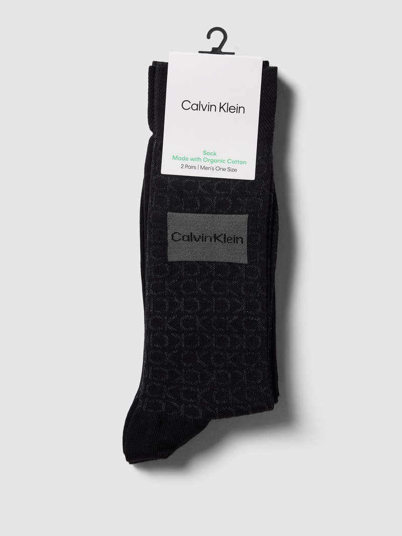Socken mit Label-Details im 2er-Pack in schwarz