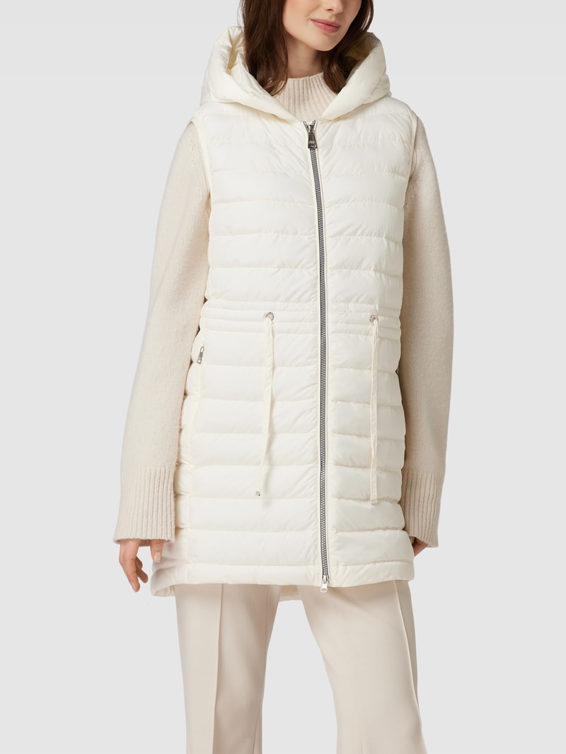 Steppweste mit Kapuze in offwhite