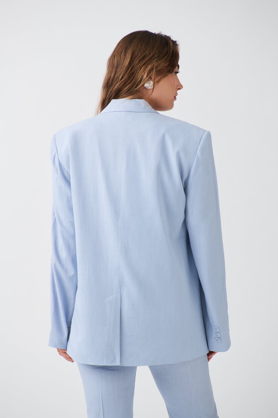Oversize linen blend blazer