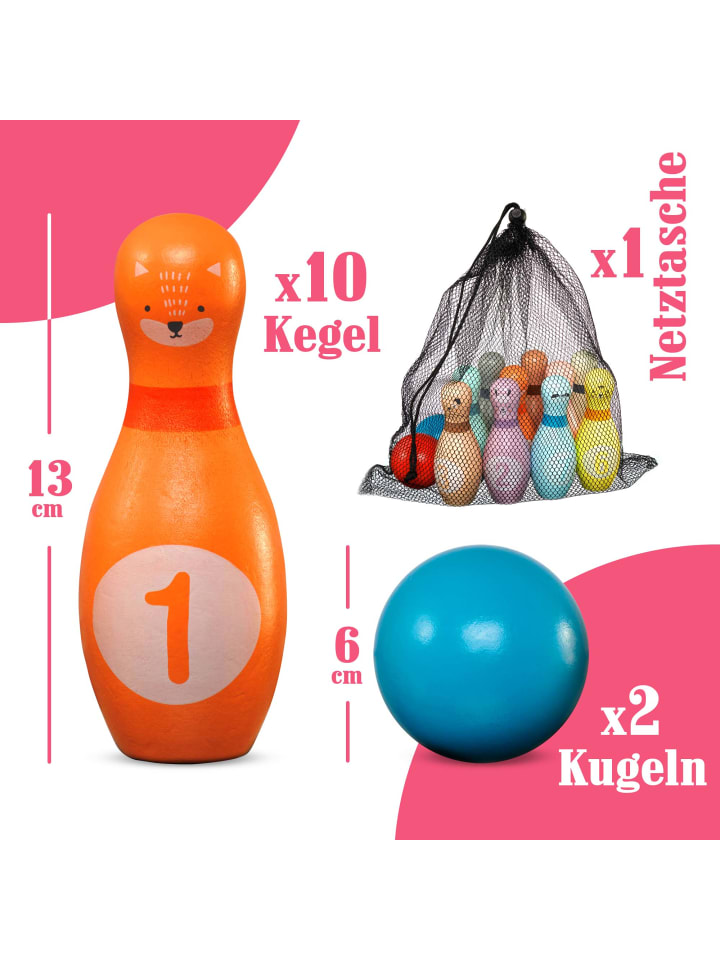 Pink Papaya Kegelspiel für Kinder 