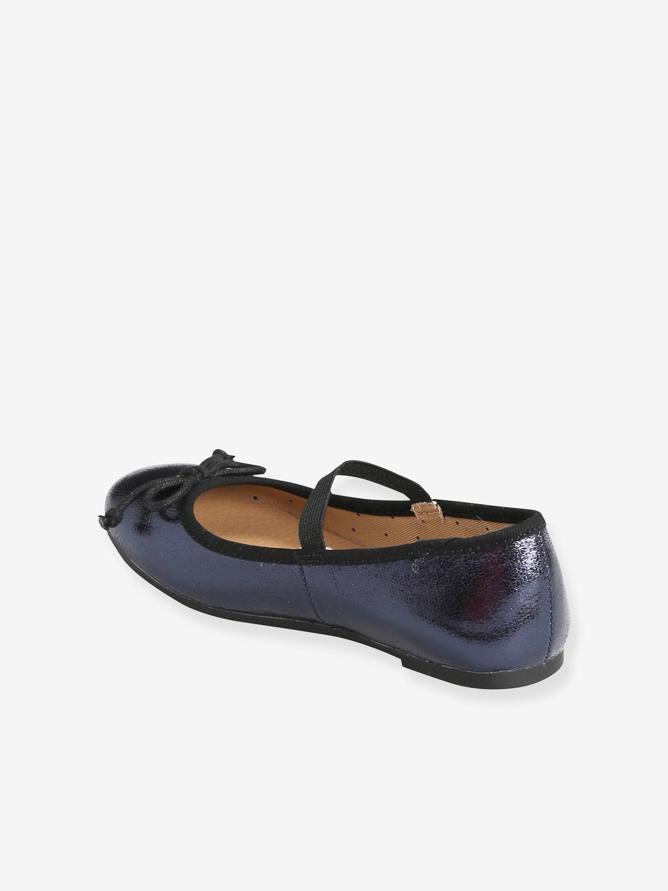 Ballerines irisées fille bleu marine métallisé