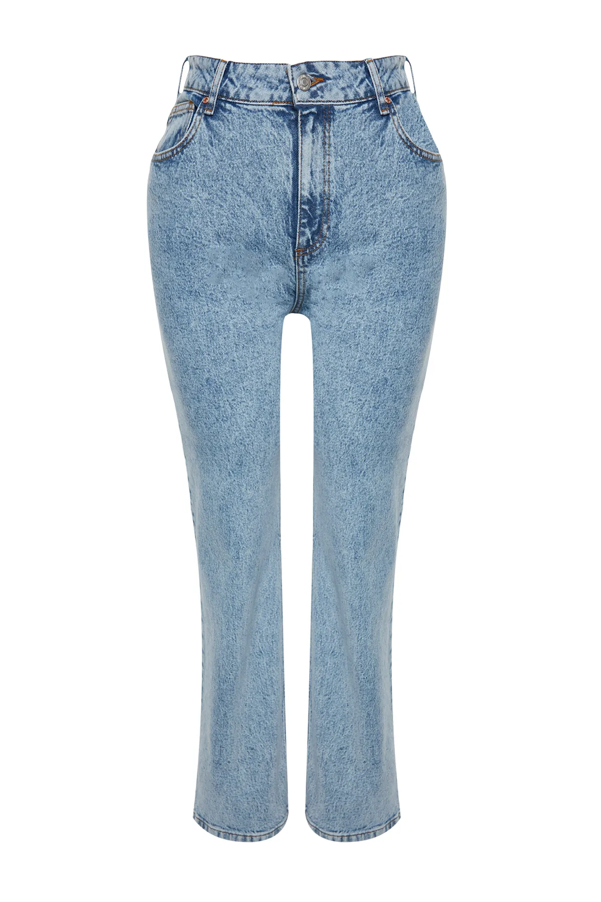 Trendyol Curve  Hellblaue Straight-Fit-Jeans TBBAW24CJ00045