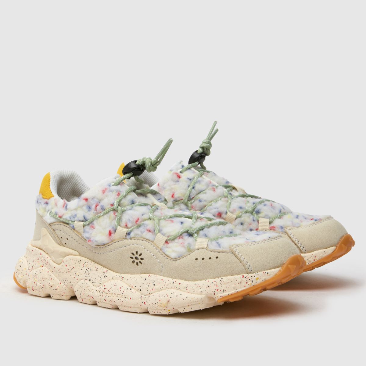 FLOWER MOUNTAIN beige multifärgade raikiri flickor juniorsneakers