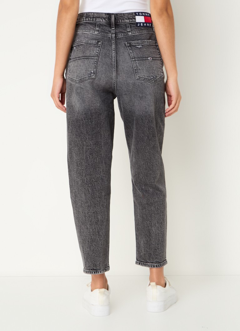 Calça jeans cropped de cintura alta e corte afunilado Tommy Hilfiger com lavagem colorida.