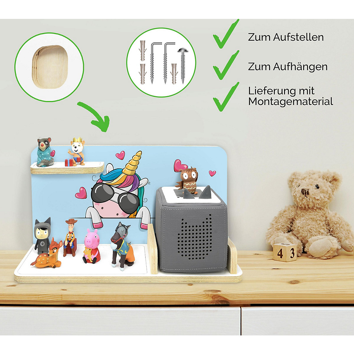 Regal für Musikbox Dinopark, klein - geeignet für Toniebox
