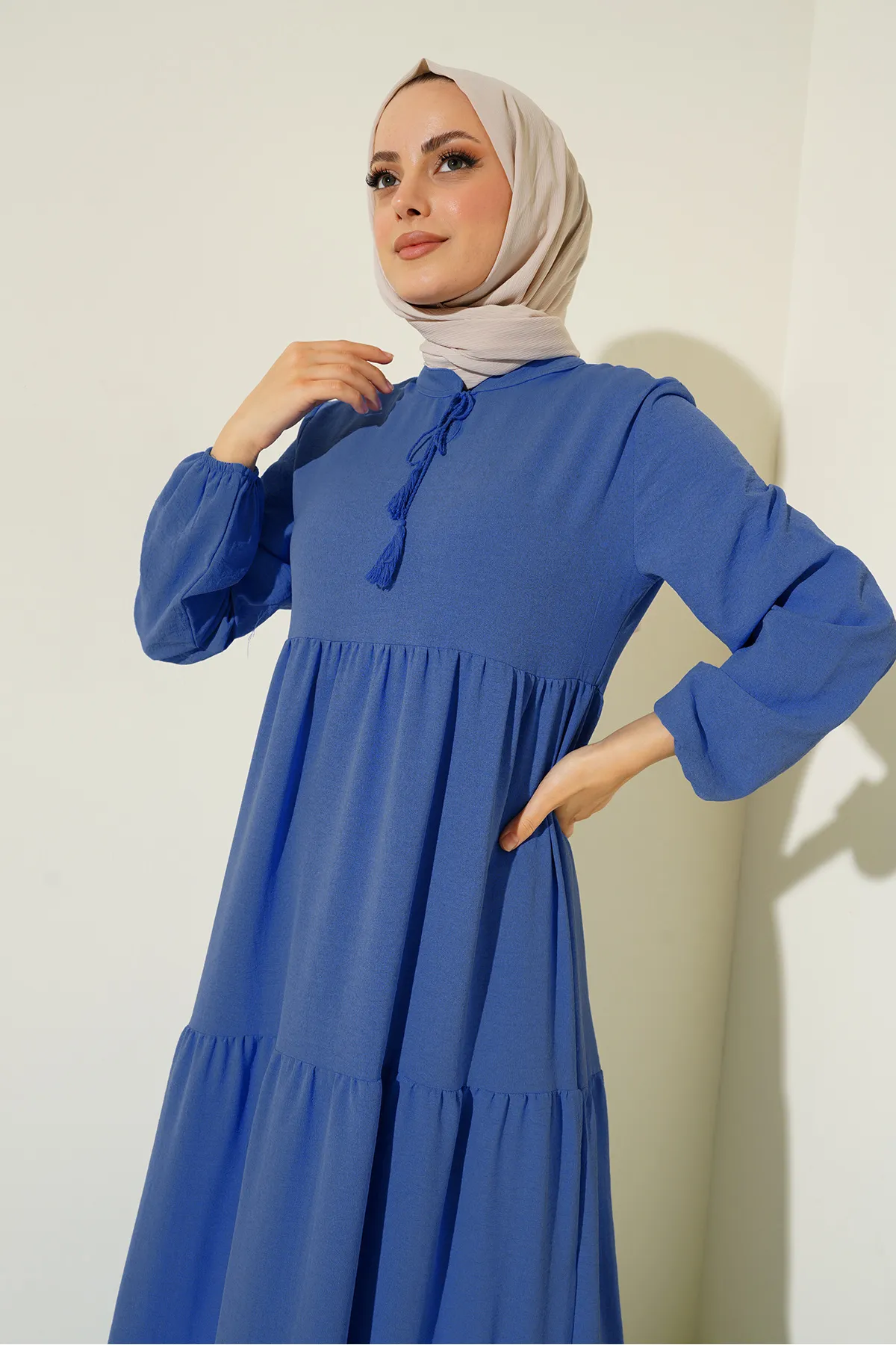 Bigdart  1627 Hijab-Kleid mit Kragen und Schnürung - C.Saks