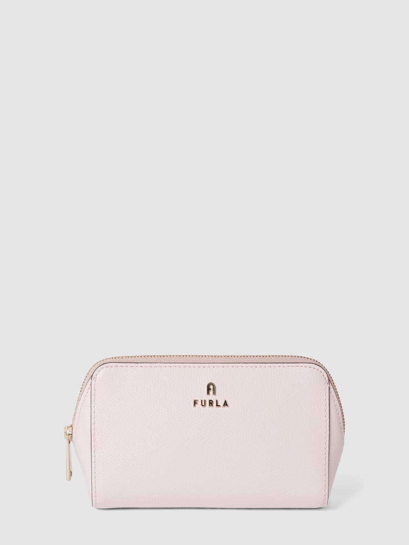 Kosmetiktaschen mit Label-Applikation Modell 'CAMELIA' in pink