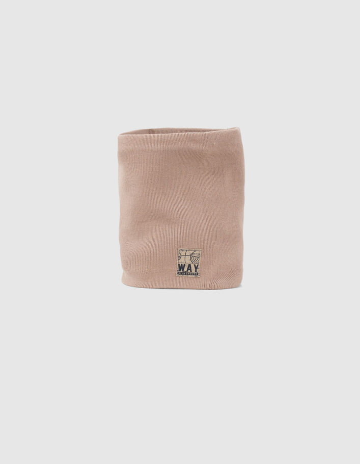 Snood beige tricot étiquette basketball garçon