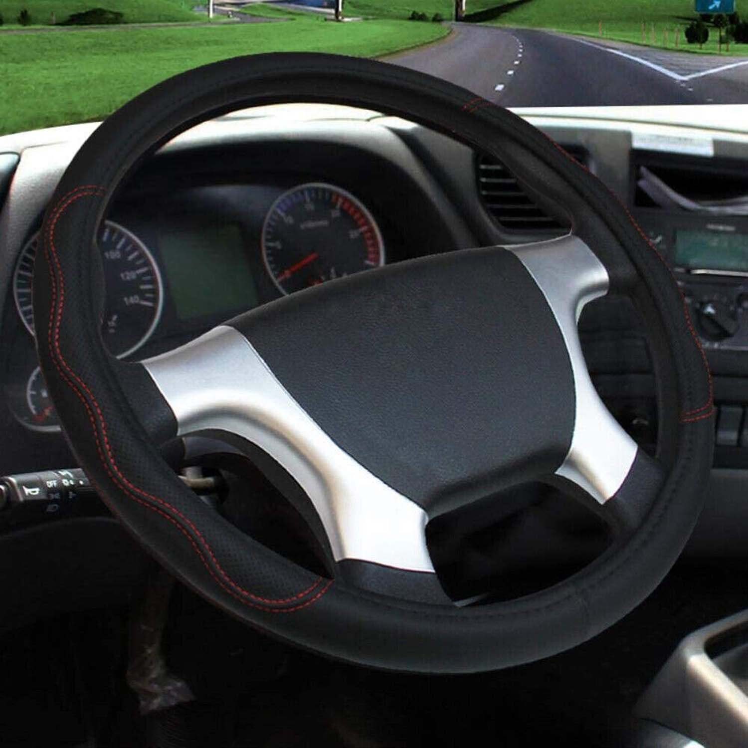 flowgoer Lenkradbezug LKW-SUV-Auto-Lenkradbezug aus Leder