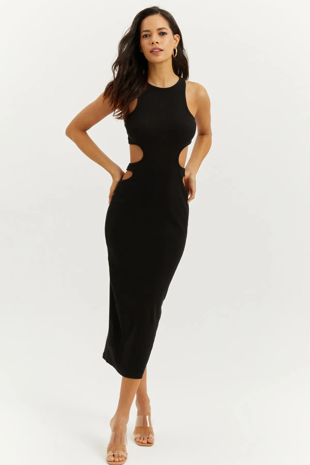 Cool & Sexy  Schwarzes rückenfreies Maxikleid für Damen B1818