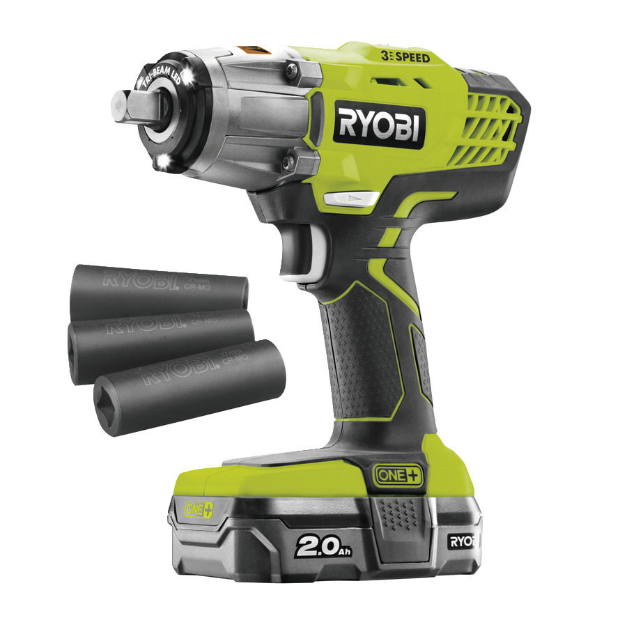 Ryobi 5133003574 R18iW3-120S Accu Slagmoersleutel 18 voltios 2,0 Ah Li-ion