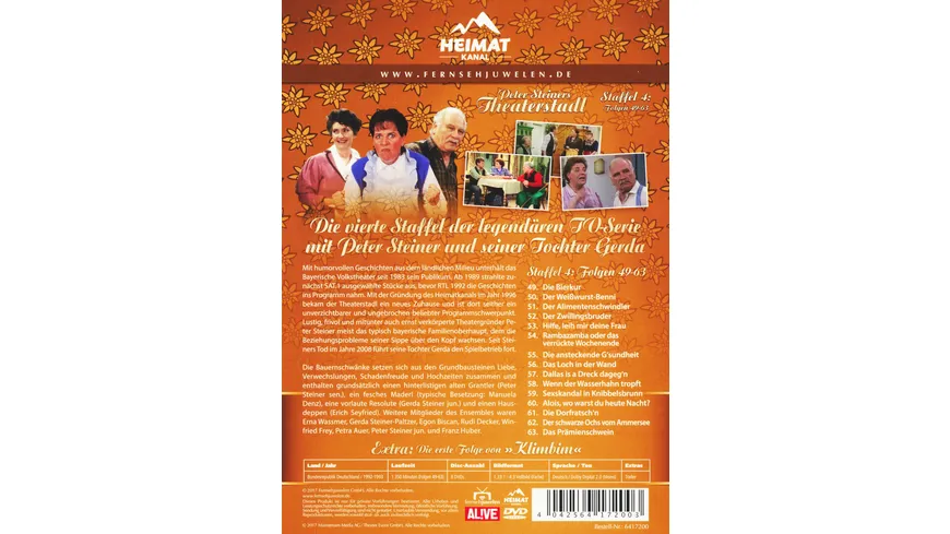 Peter Steiners Theaterstadl - Staffel 4/Folgen 49-63  [8 DVDs]