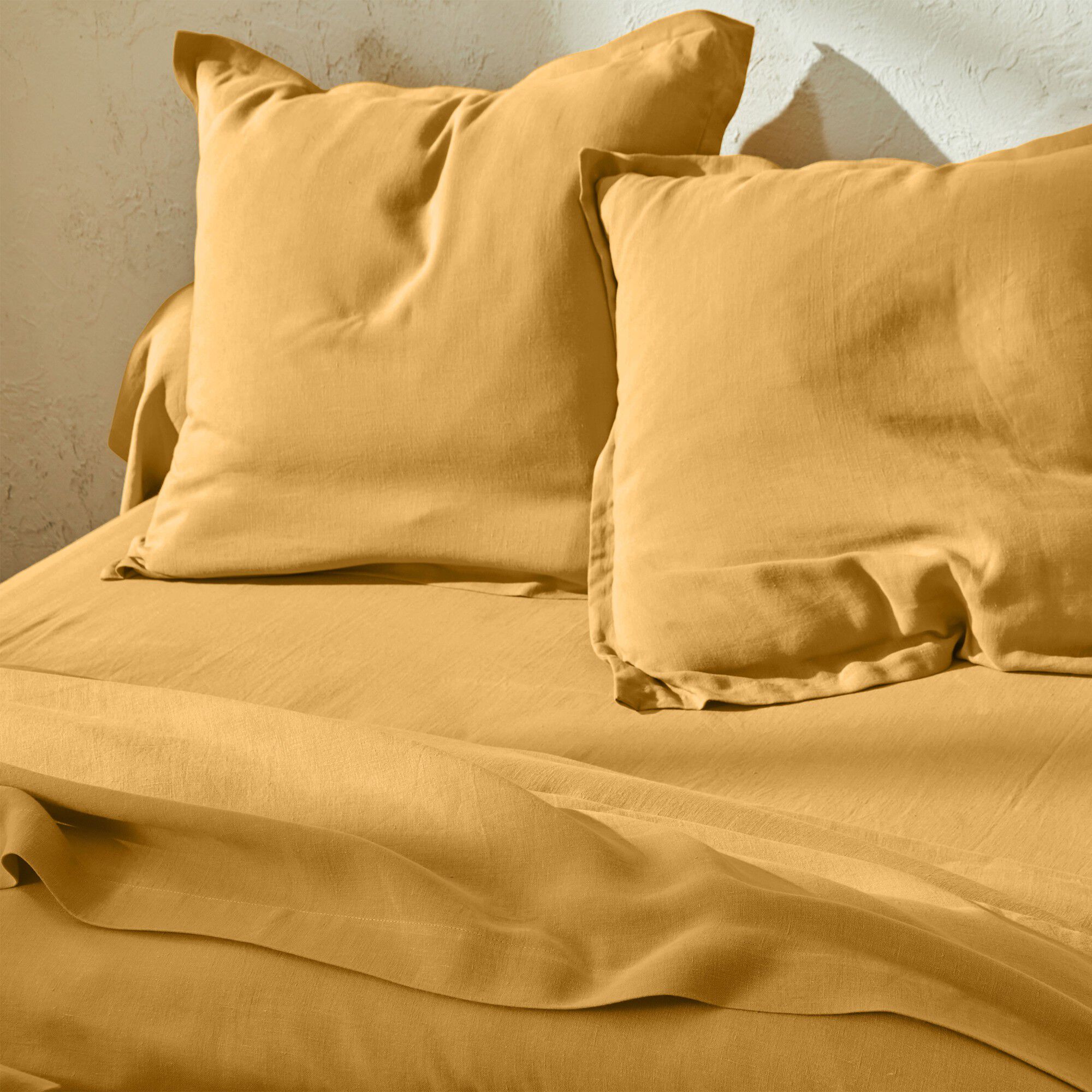 Linge de lit uni lin lavé
