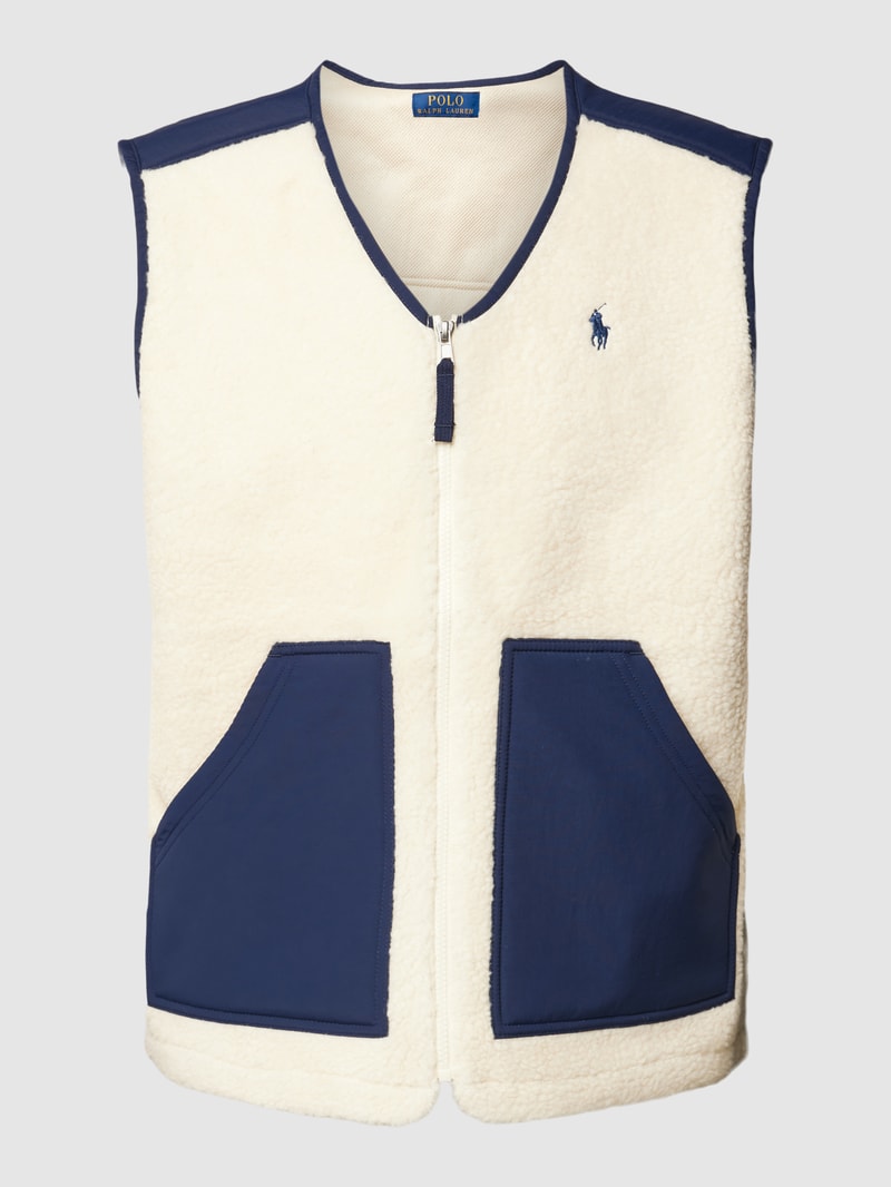 Weste mit Label-Details in beige
