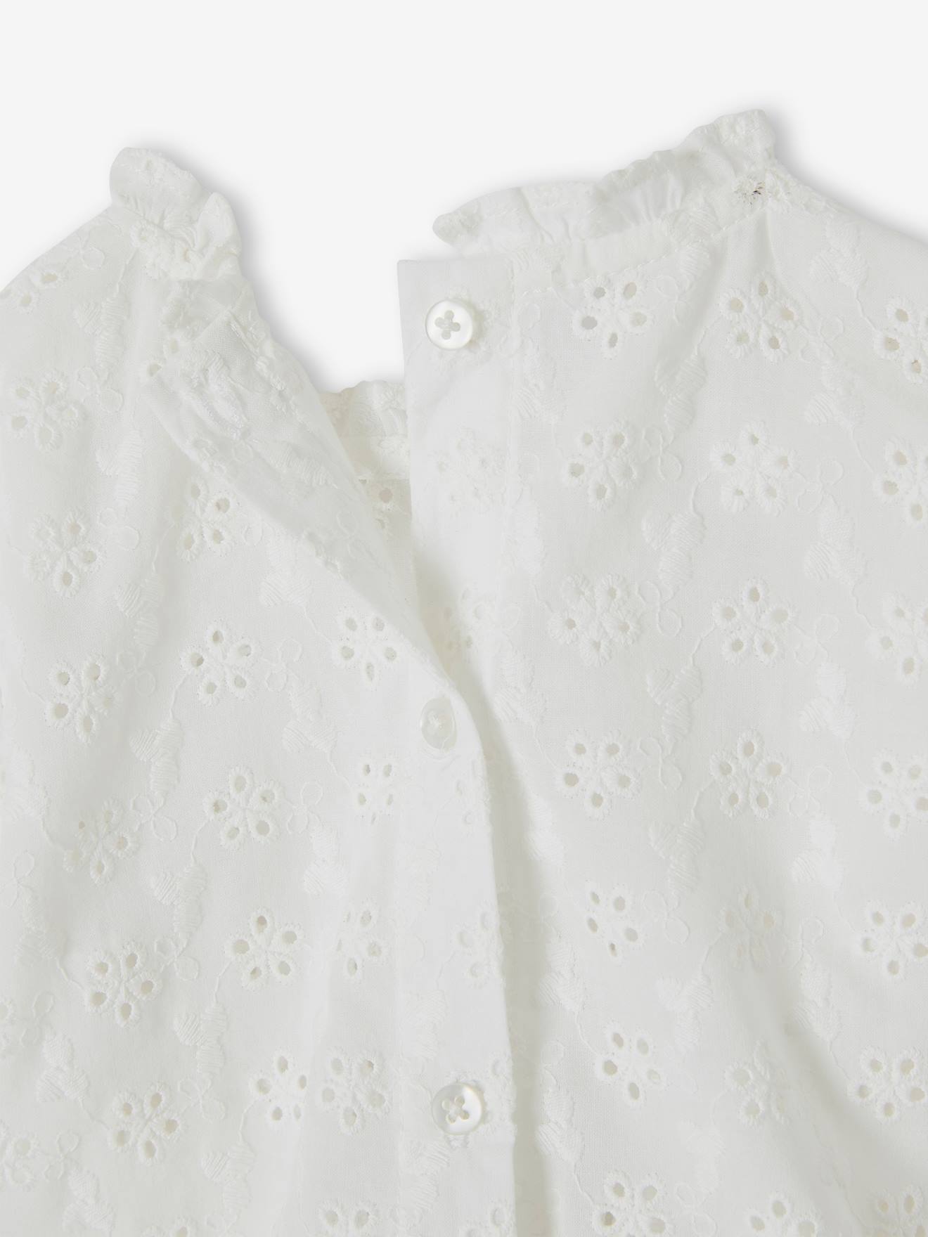 Vertbaudet Mädchen Baby Volantbluse - weiß