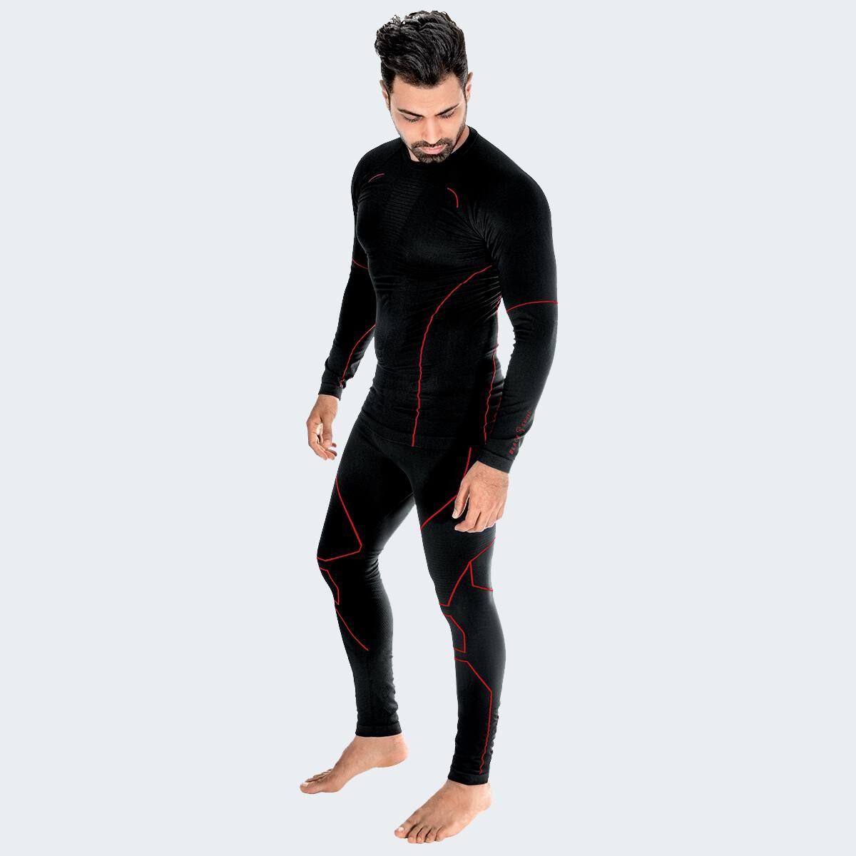 Black Snake Herren Red Seamless Funktionsunterwäsche Set