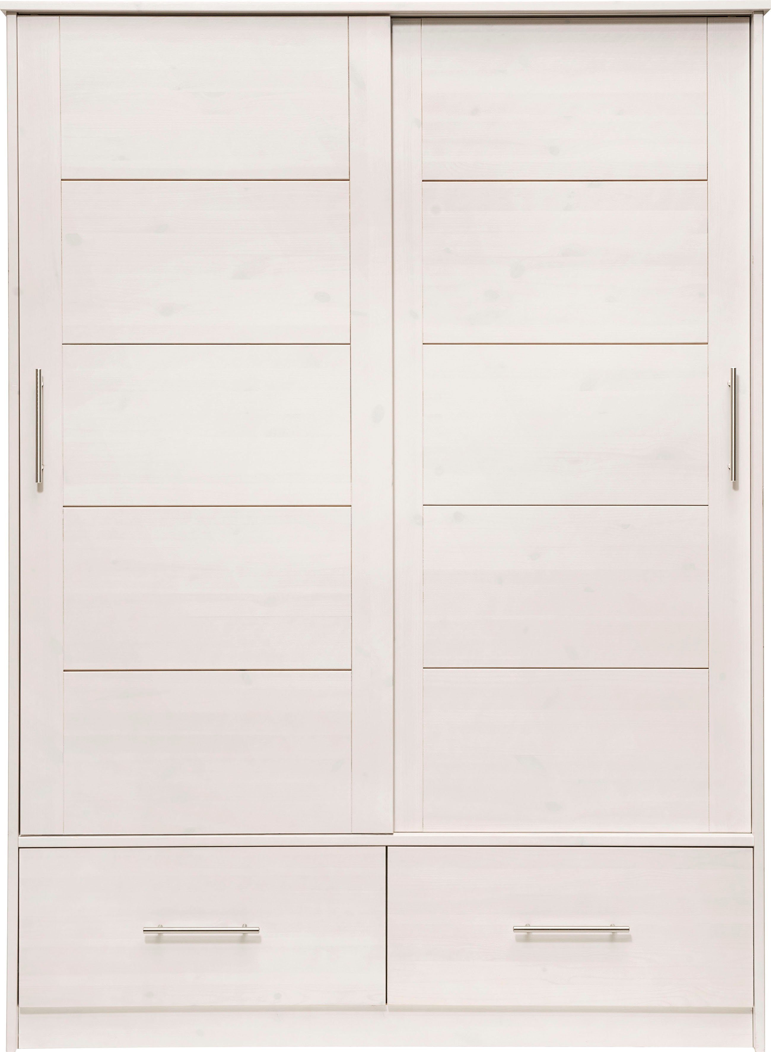 Lüttenhütt Kinderkleiderschrank Henne Schiebetürenschrank, Kleiderschrank mit Schiebetüren, Kiefer massiv