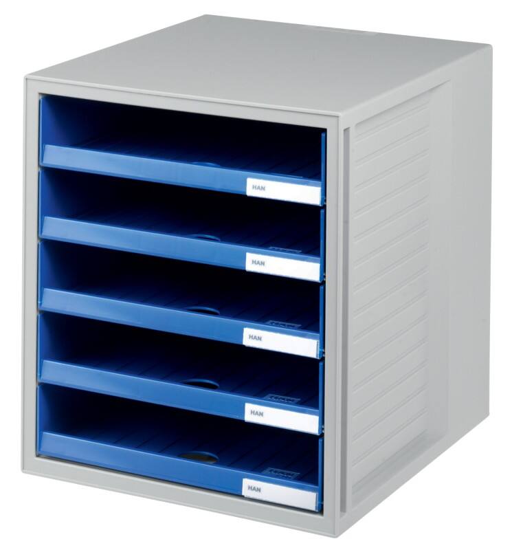 HAN Schubladenbox 1401-14 Kunststoff Lichtgrau, Blau 27,5 x 33 x 32 cm