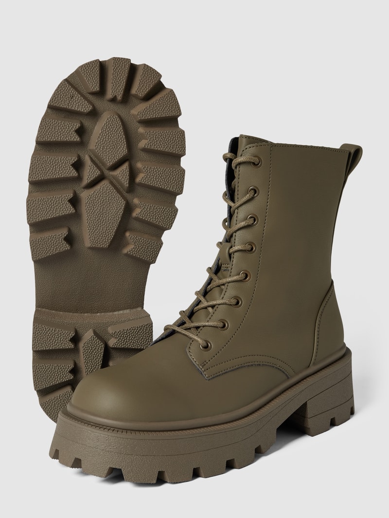 Stiefel mit Plateau-Sohle Modell 'BANYU' in olivgrün
