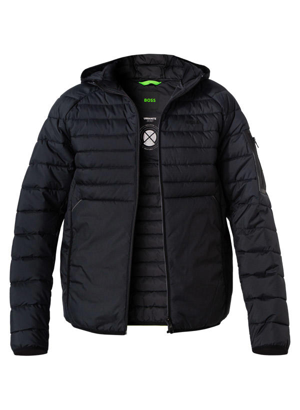 BOSS Green, Steppjacke, Mikrofaser wasserabweisend, nachtblau