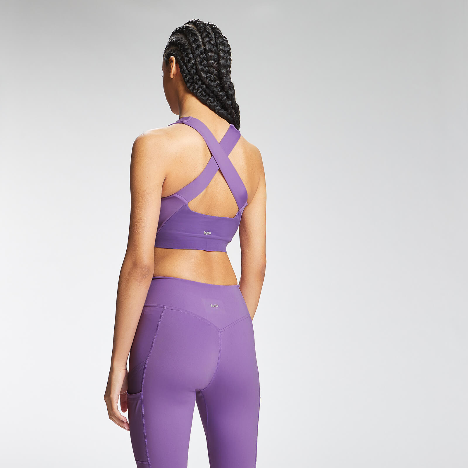 Brassière de sport à dos croisé Repreve® MP Tempo pour femmes – Lilas foncé