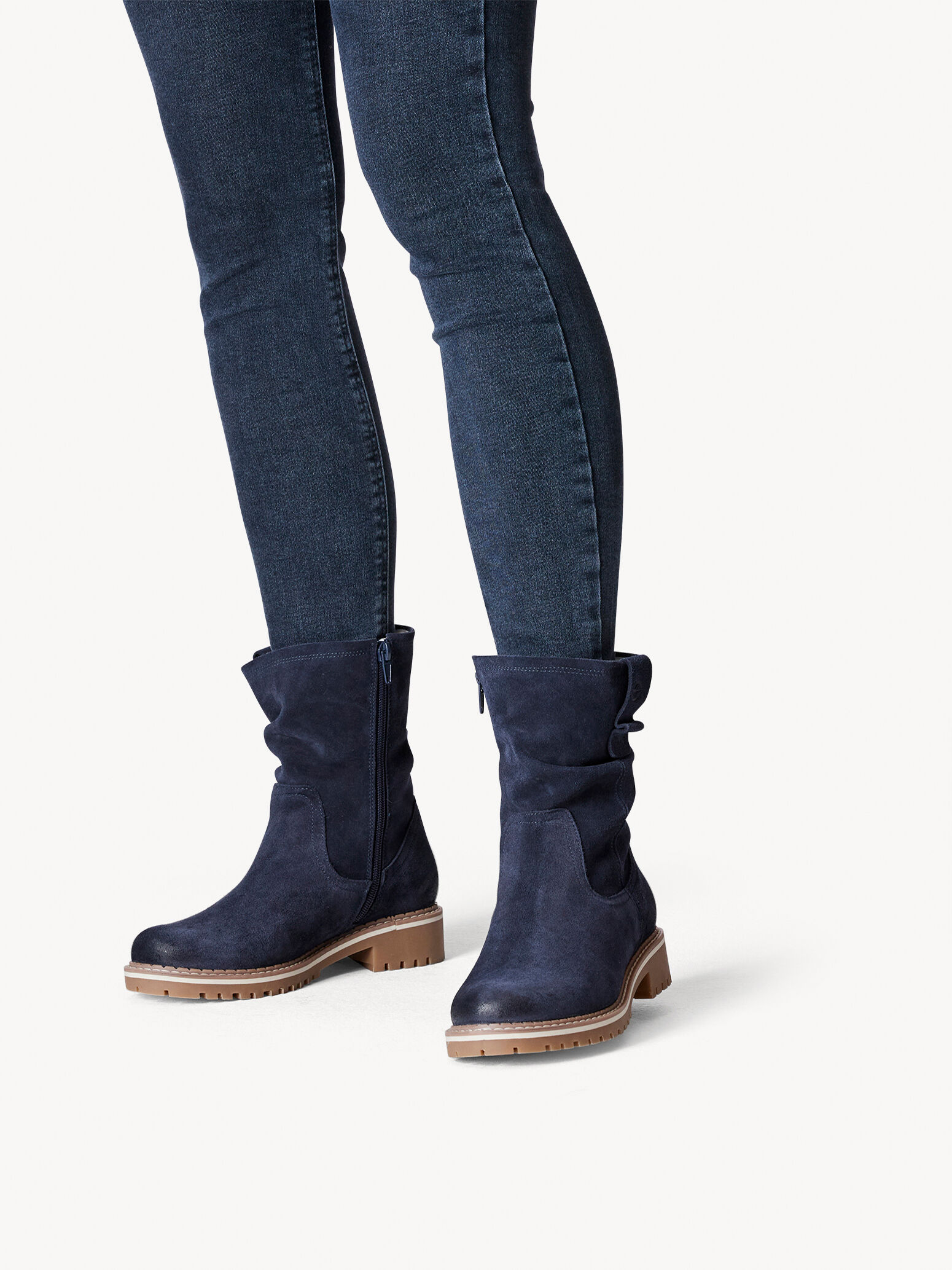 Bottine en cuir - bleu doublure chaude