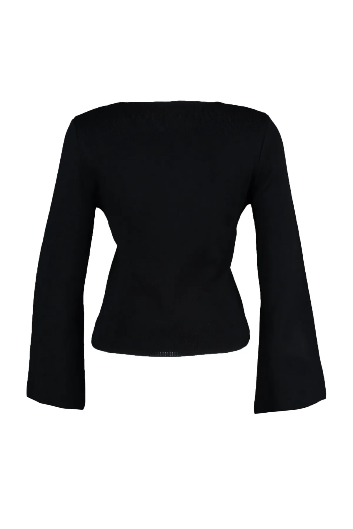Trendyol Collection  Schwarzer Strickpullover mit Spitzendetail TWOAW23KZ01335