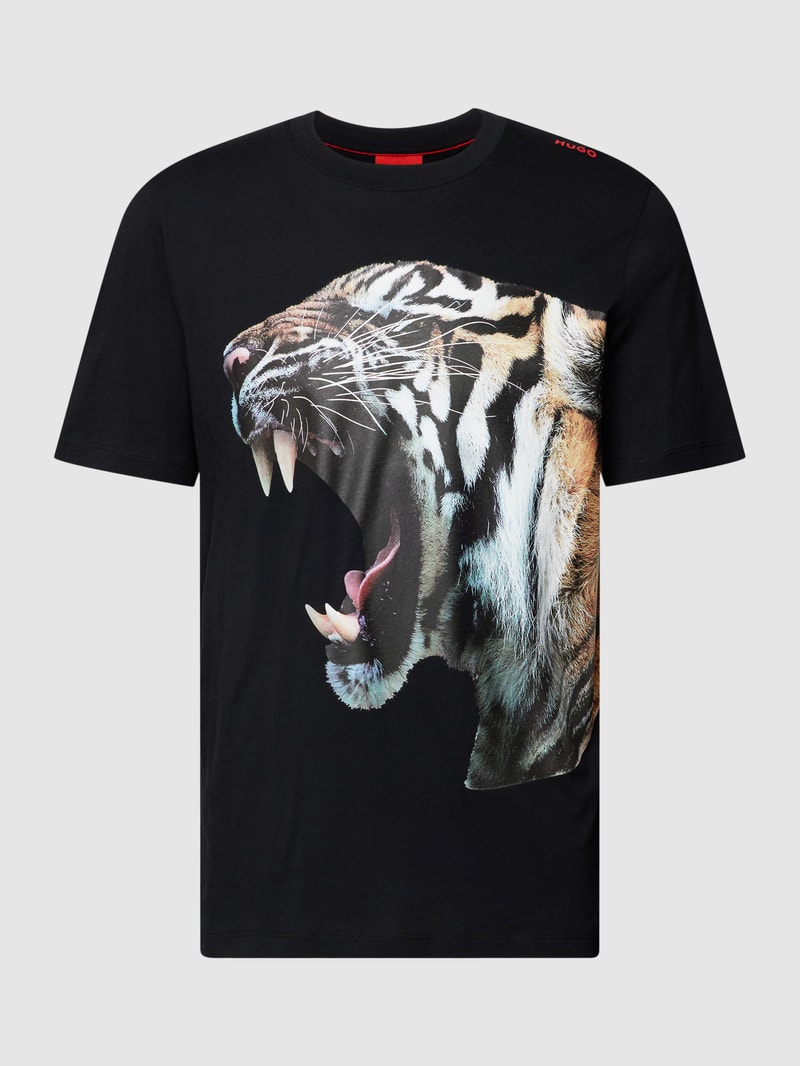T-Shirt mit Motiv-Print Modell 'Digre' in schwarz